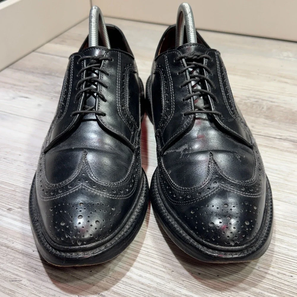 Allen Edmonds MacNeil Longwing Dress Shoe -‎ Mens 8.5D Smooth Black Leather